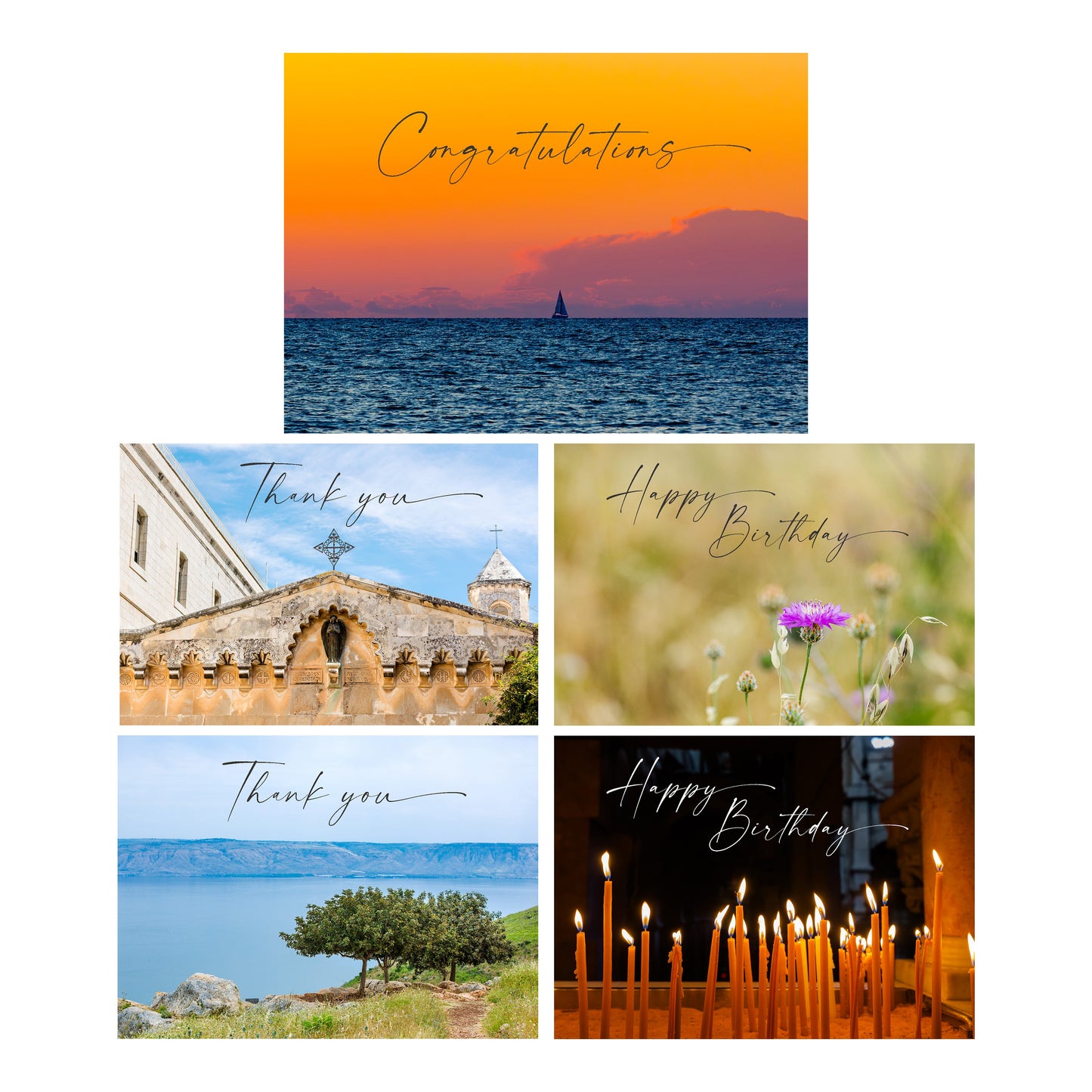 Greeting Cards Featuring Scenes From Israel - 10PK